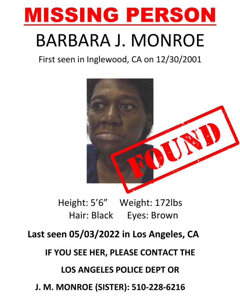 Found! Barbara J. Monroe